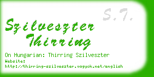 szilveszter thirring business card